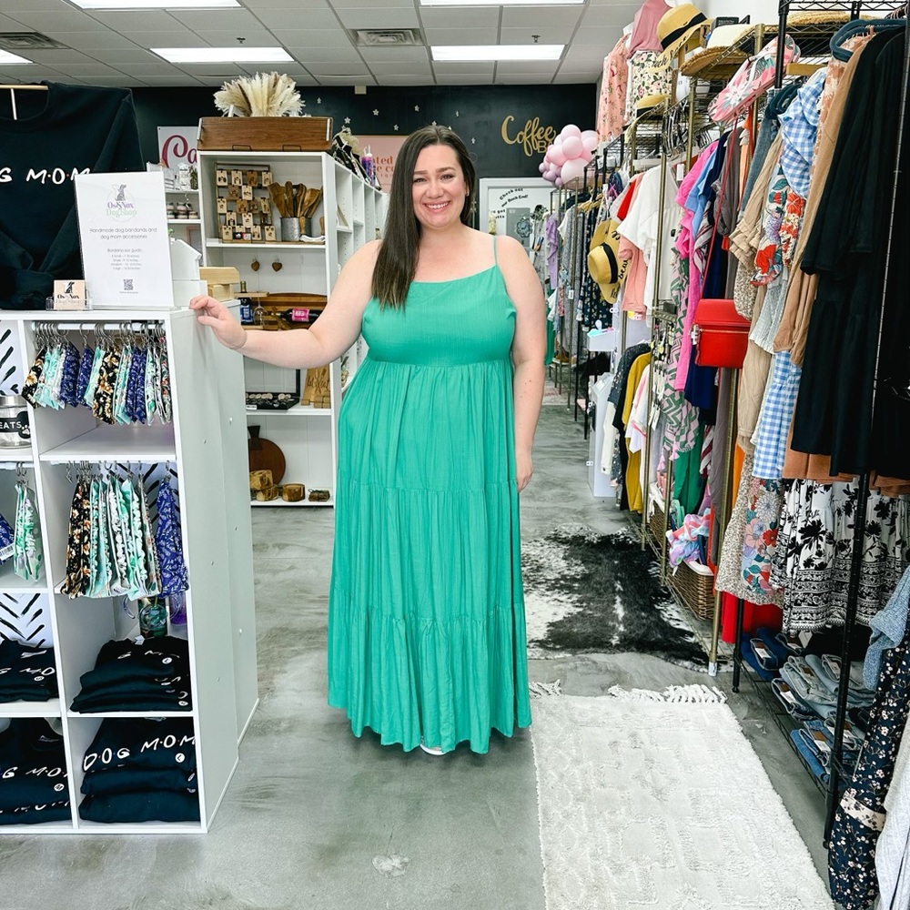 Green maxi dress